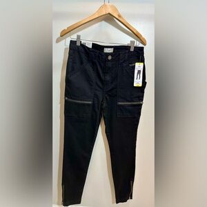 Joie Park Skinny Cargo Pants in Black with Zip Pocket and Ankle Zipper Size 8/29